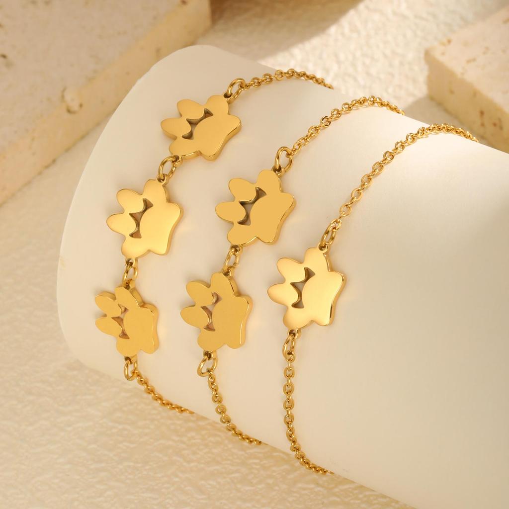 1/2/3 Cat Claw Bracelet for Women Girls,Gold Color Stainless Steel Chain Bracelets,Trendy Waterproof Jewelry Gift
