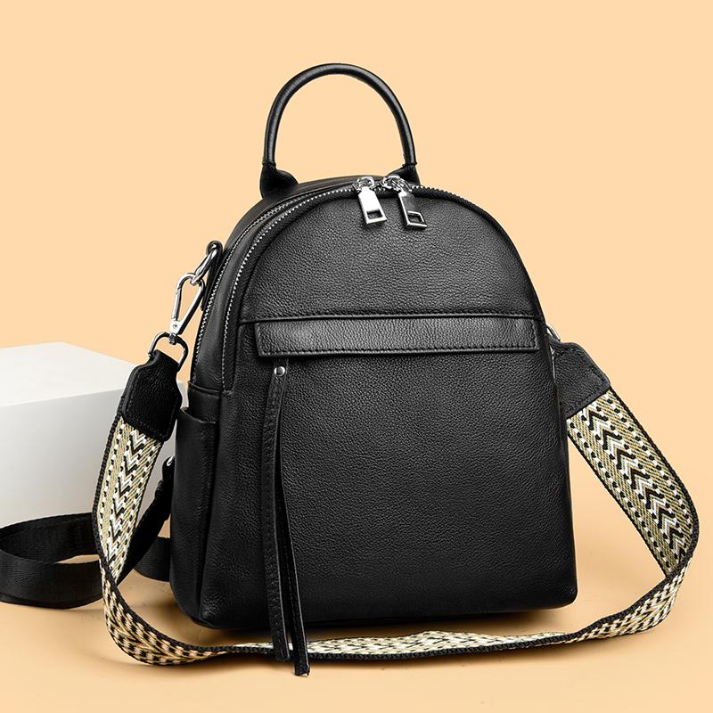 Designer Solid Color 100%Genuine Leather Women Backpack Luxury Lady Large Capacity Travel Backpack Girls Female Leather Knapsack