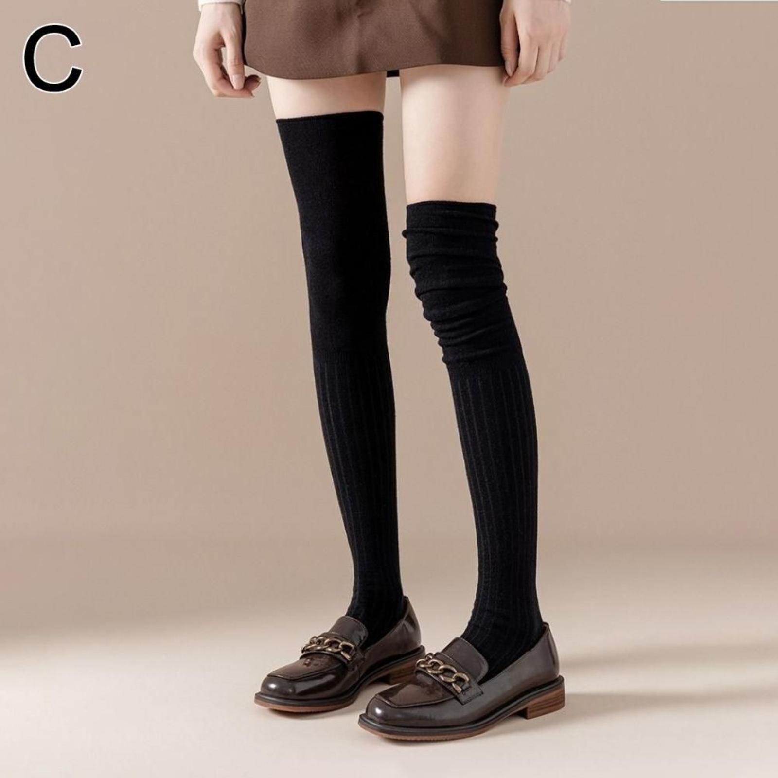 

Socks, Children s Thigh Socks, Spring And Summer Thin High Tube Socks, Color Japanese Splicing Over Knee Pile Socks, And Winter Socks, Women s Long One Size чорний