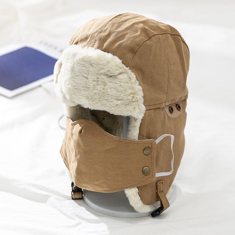Imitation Fur Mink Hair Hat Female Fall and Winter Plush Fisherman Hat Khaki Senior Show Face Small Warm Ear Protection Lei Feng Hat