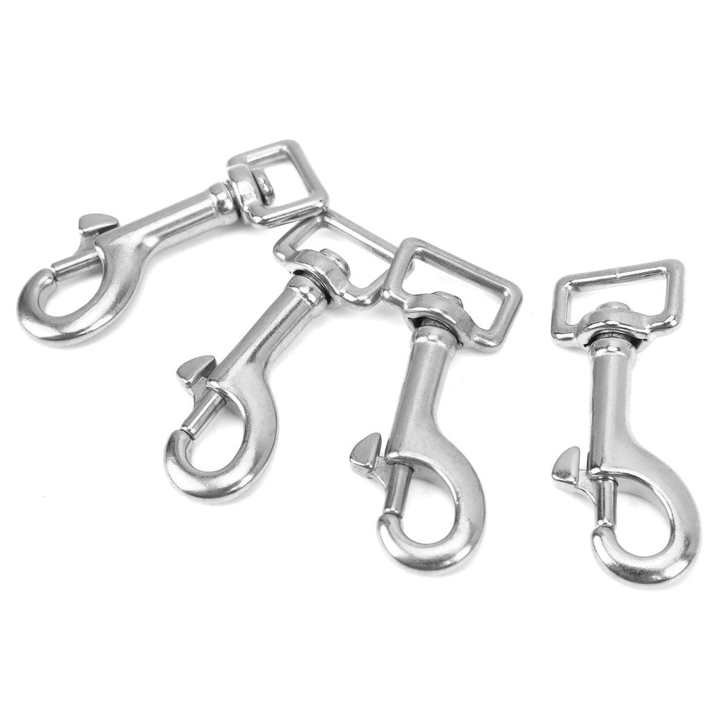 4 STÜCKE Karabinerhaken Quadratischer Ring Einzelkopf Haustierschnalle Edelstahl für Geldbörse Rucksack