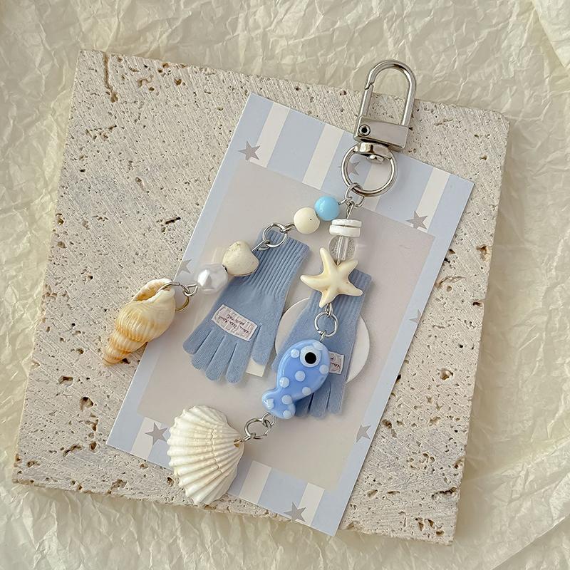 Sweet Y2K Fish Phone Chain Phone Case Phone Charm Pendant Mobile Lanyard Cute Beaded Cell Phone Strap Bag Keychain