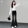 Girls' High Waist Raw Hem Tassel Denim Flare Pants - Autumn 2026 New Arrivals for Medium and Large Children