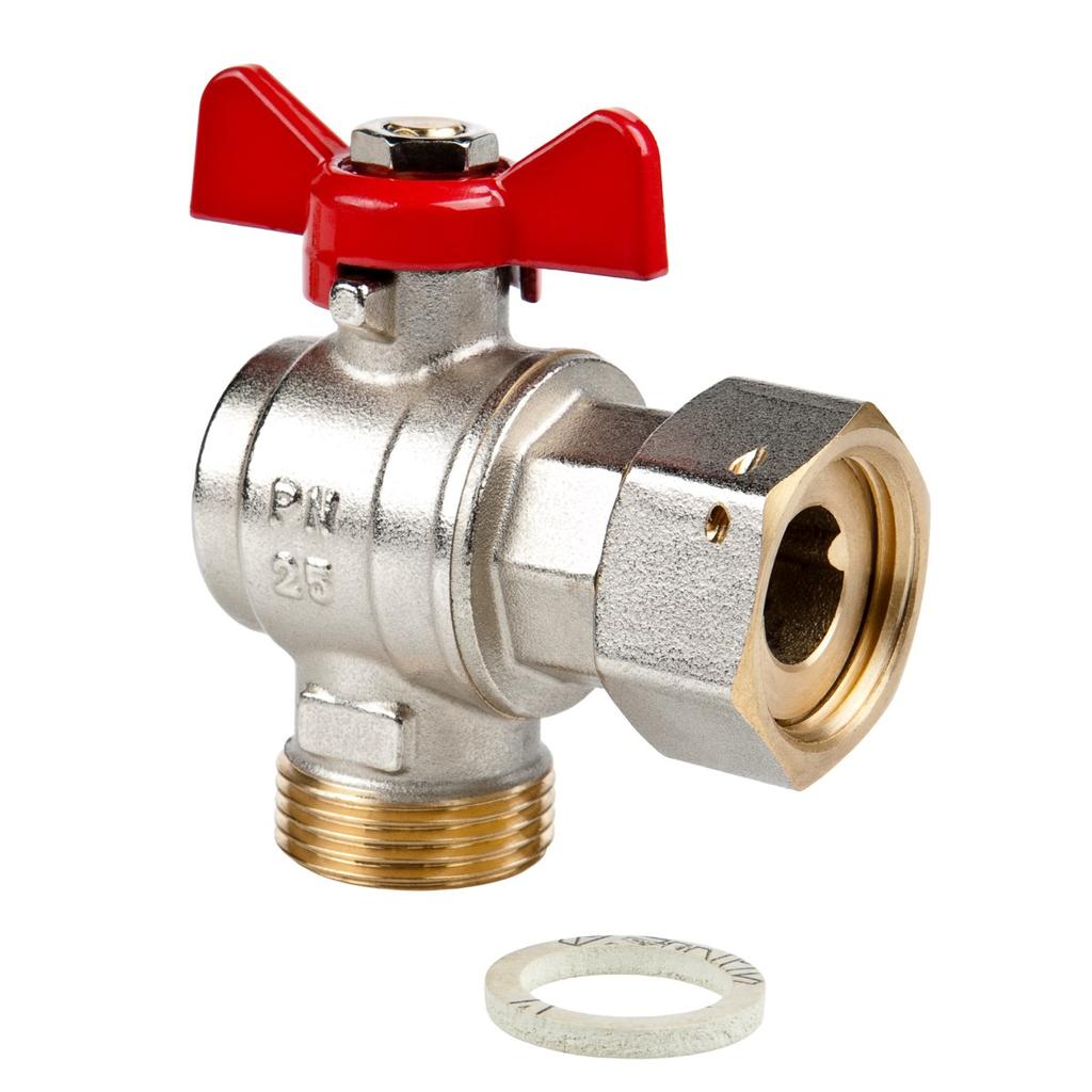 SPIN angle ball valve with swivel nut DN20-PN25 3/4 inch