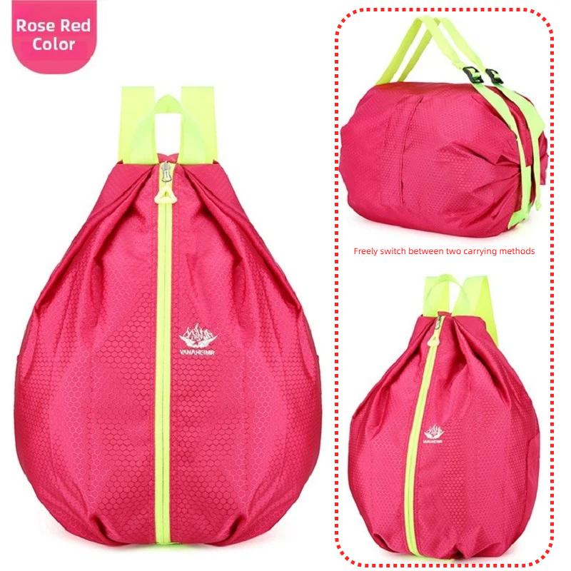

Складной рюкзак с центральной молнией, портативный водостойкий спортивный рюкзак розы красного