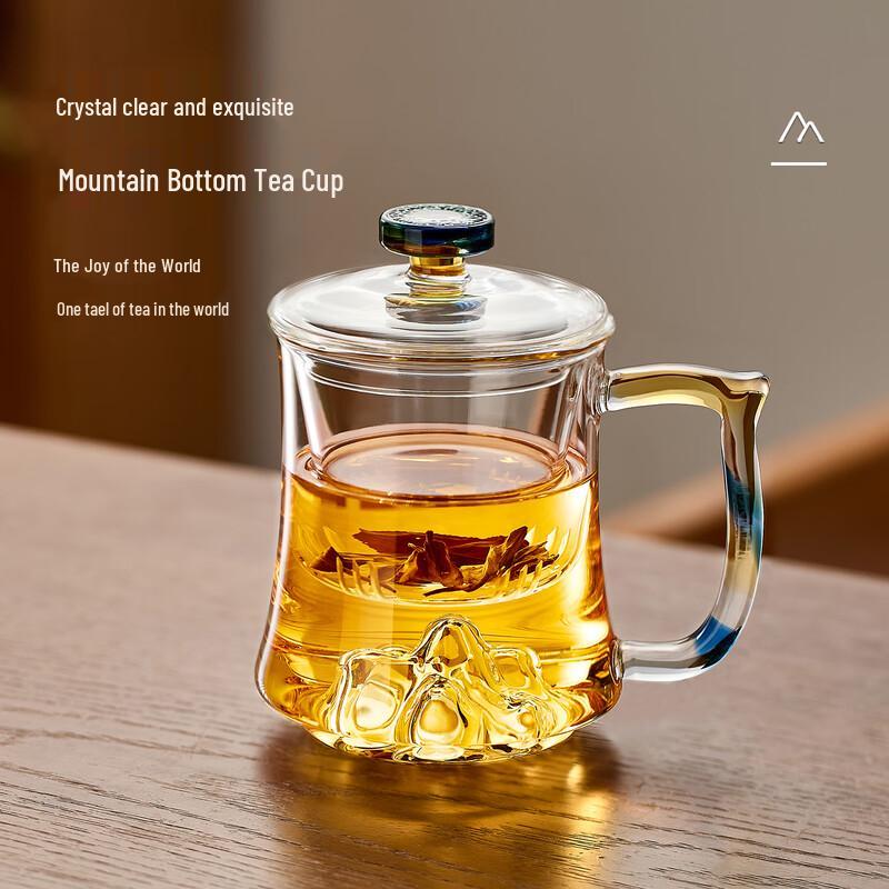 High Borosilicate Glass Teacup with Infuser and Lid