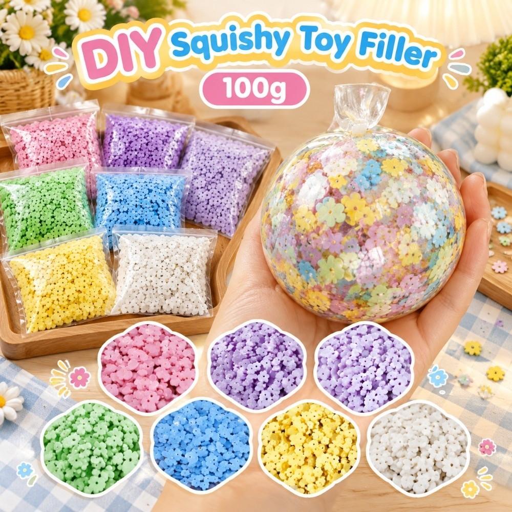 100g DIY Squishy Toy Filler Handmade Petals Granule Beads Filler Squeeze Toy Stuffing Kids Toy