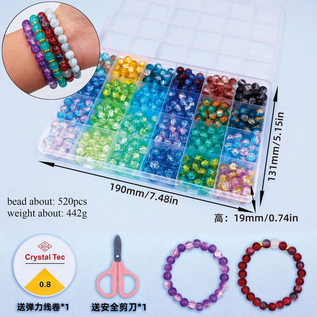 Gemischtfarbige Kristallglasperlen-Set Perlenarbeiten DIY Bekleidungsperlen-Zubehör Armband-Zubehör Material-Set Bastelbedarf