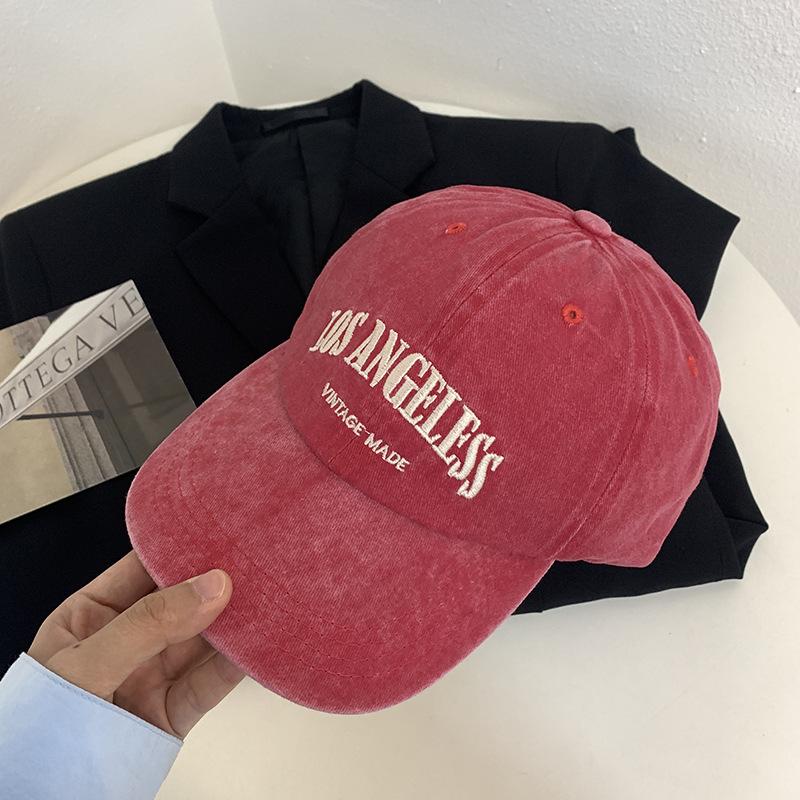 Autumn and Winter Retro Peaked Cap Women's Soft Top Hat Women's Washed Face Small Wide Brim Baseball Cap