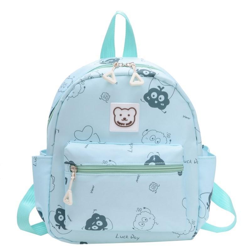 Adorable Cartoon Bear Print Backpack For Boys And Girls Breathable Nylon Material