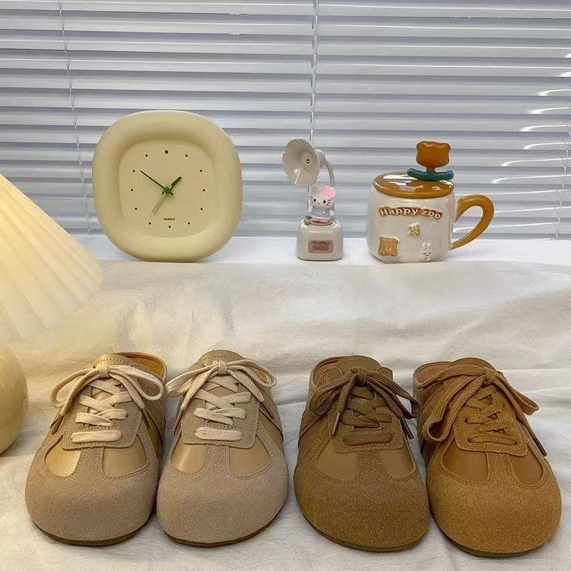 Fashion 2025 Brand Ladies Shoes Front Lace-up Women's Slippers Fashion Outdoor Closed Toe Casual Light Comfortable Flat Slippers Zapatos