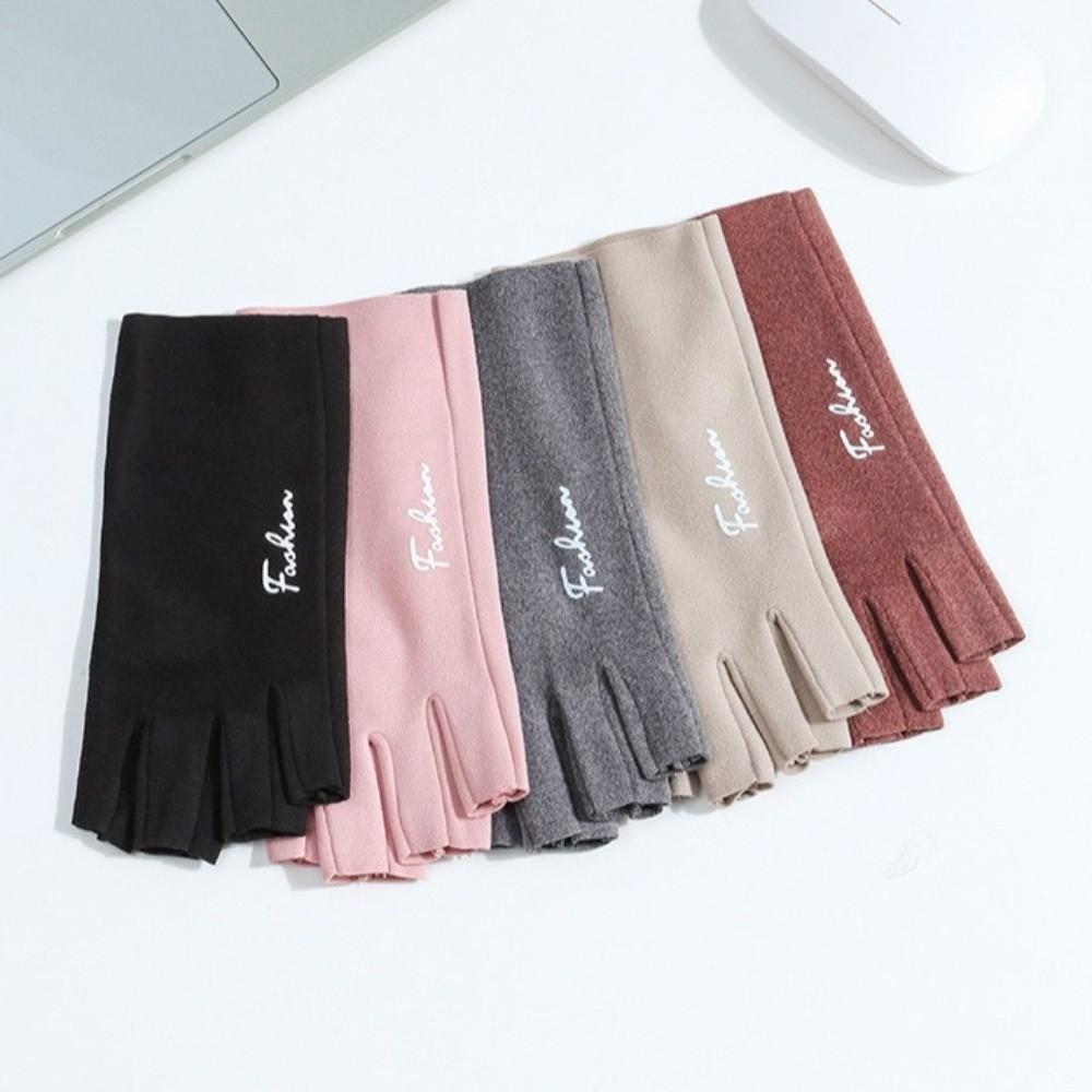 Thin Style Half Finger Gloves Solid Color Touchscreen Gloves  Outdoor Activities