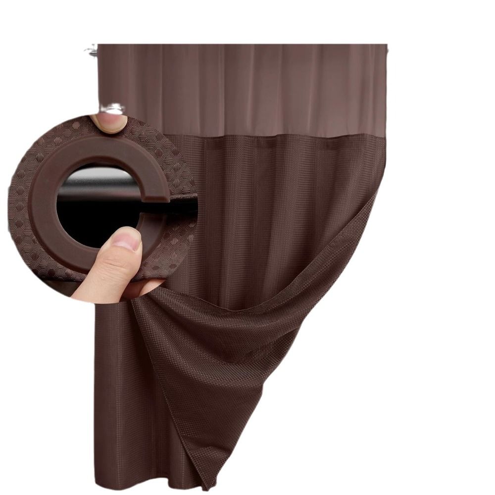 Waterproof Waffle Shower Curtain Double-layer Window Curtain Simple Kitchen Door Curtain Household