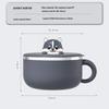 304 Stainless Steel Instant Noodle Bowl with Lid & Water Filter, Cute Large Fast Food Gift Cup for Students.