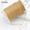 Catena Placcata Oro 14k Reale Per Creazione Gioielli 1,2 mm 1,6 mm 2,0 mm Catena Sottile Vendita all'Ingrosso Componenti per Gioielli Fai da Te Fatti a Mano