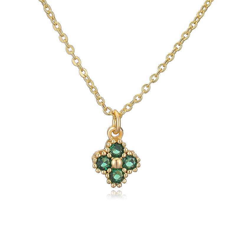 

HECHENG, 18K Gold-plated CZ Stone Exquisite And Compact Flower Shaped Women s Necklace Collarbone Chain Dropshipping Other