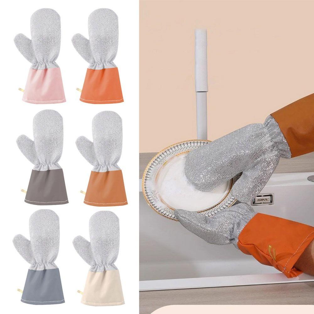 Gifts Thickened Silver Thread Dishwashing Gloves Multi-functional Non-stick Dishwashing Gloves Waterproof Household Gloves