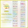 Alphabet Sticker Roll Transparent Die-Cut Pet Sticker Tape Pre-Cut Word Stickers Fun Scrapbooking Sticker Tape For Diary Planner