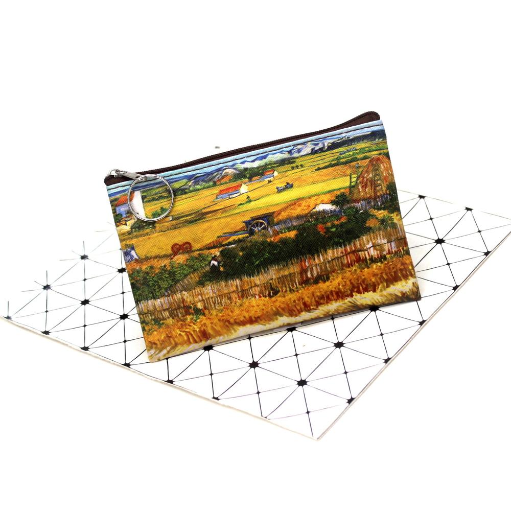 Vintage Women Printing Coin Purses Girl Hasp Zero Wallet Ladies Clutch Change Purse Female Mini Money Bag PU Leather Wallet