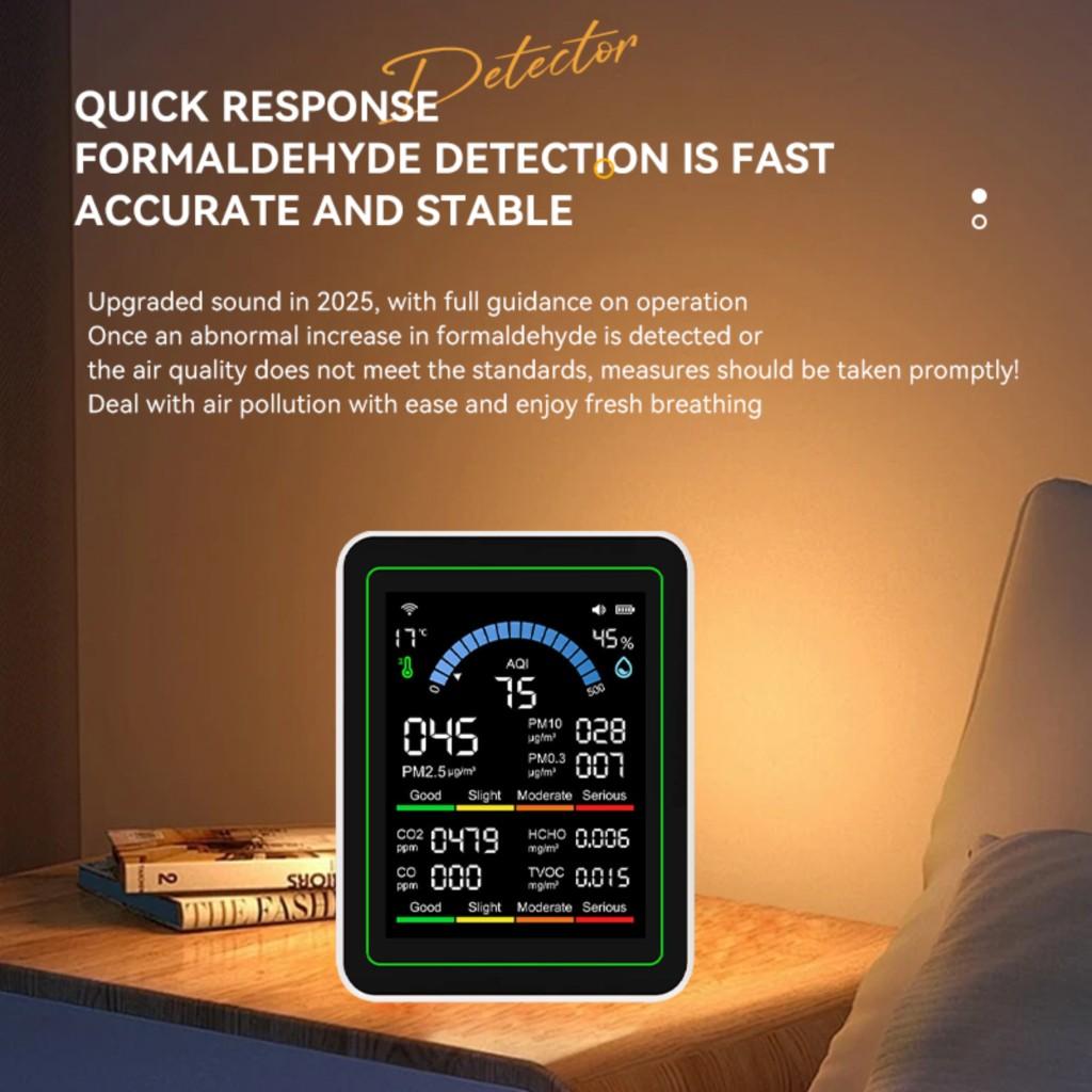 WiFi ZN MT13W Air Quality Monitor CO2 Detector CO Detector White
