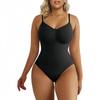 Body modellante senza cuciture da donna con controllo pancia, sollevamento glutei, perizoma a spallina