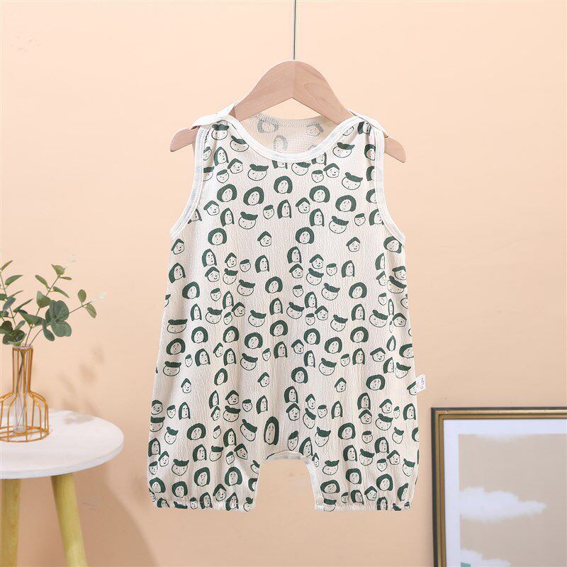 Baby Vest Romper Summer Thin Pajamas Seamless Korean Style Summer Clothes Baby Y One-Piece Crawling Suit Super Cute