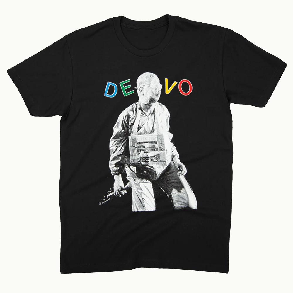 Devo Band Boogie Booji Boy Live Shirt Short Sleeve Black Unisex S-5XL S