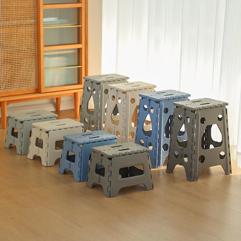 Portable Folding High Stool - Plastic Outdoor/Indoor Seat for Children, Camping, Fishing, Train Travel