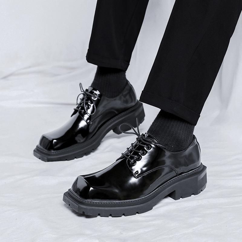 Mens Shoes Fad Casual Daily Leather Shoes Designer Loafers Mens British Style Low Heel Tooling Leather Shoes Zapatos Para Hombre