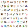 60 New Children's Art Painting Graffiti Stickers Notebook Water Cup Party Gift Birthday Decoration Stickers
