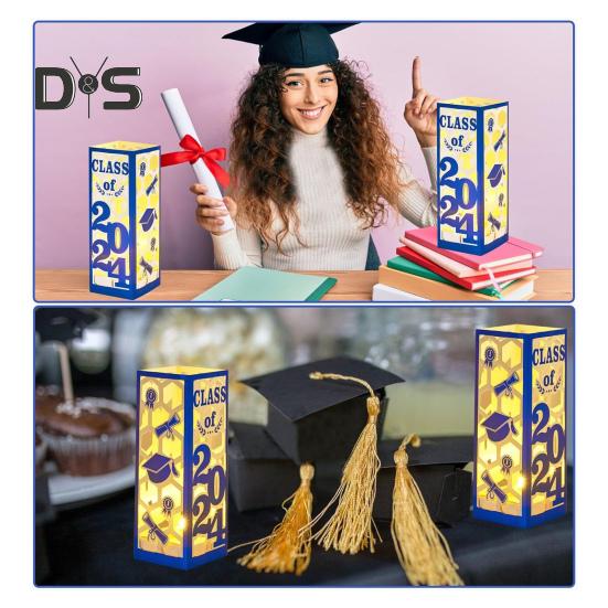 6 ks osvětlených maturitních dekorací, lucerny pro ročník 2025, maturitní dekorace s LED světlem pro maturitní večírek na vysoké škole a střední škole