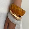 Smudging Irregular Wide Bracelet Gold Retro Hand Ring Creative Acrylic Bangle  Friend Gift