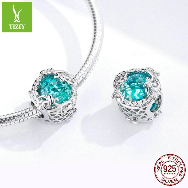 S925 Silver-Plated Platinum Beaded Accessories, Literary And Retro Pattern Bracelet Beads Loose Beads