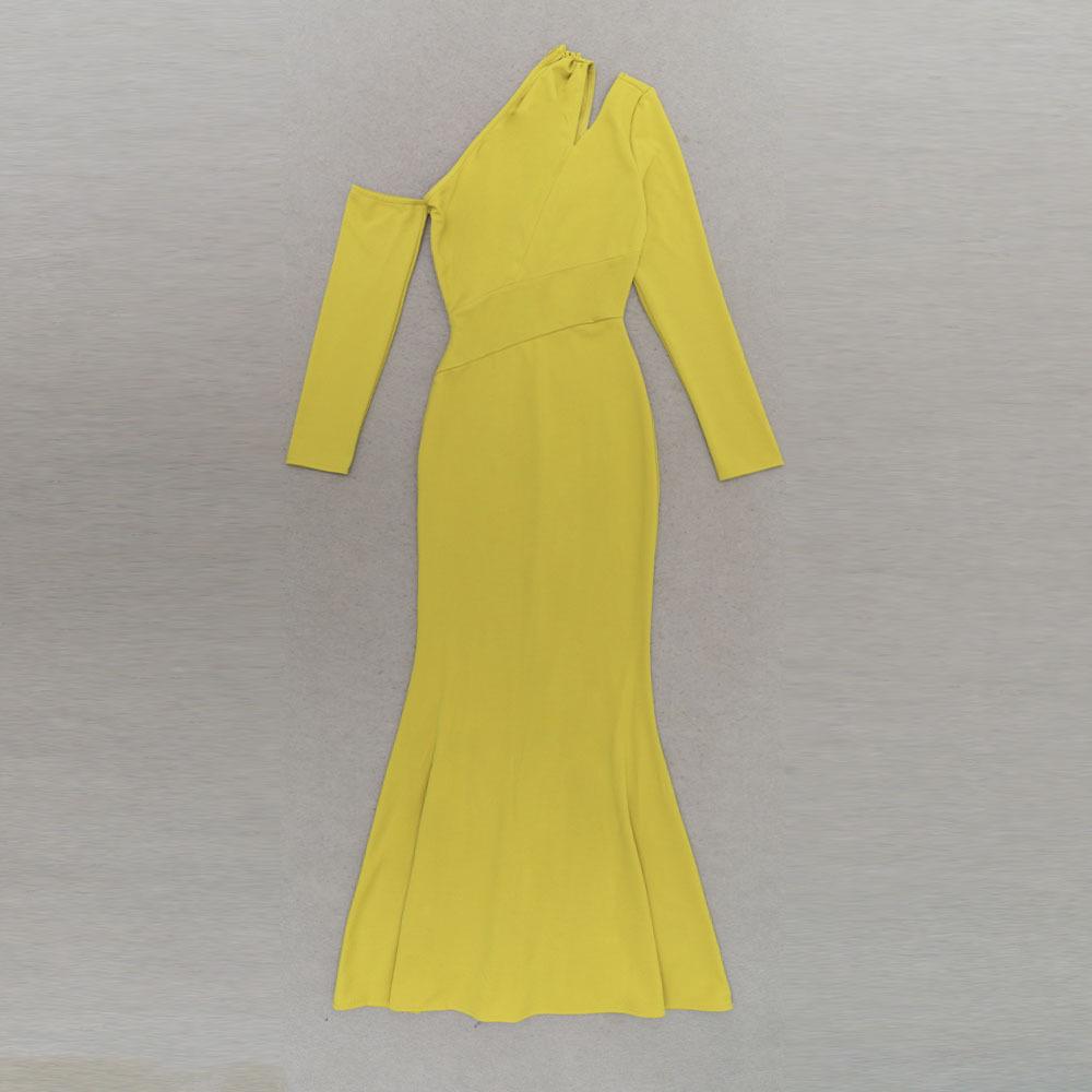 Elegant Women's One-Shoulder Slim Fit Evening Gown - Sexy Backless Long-Sleeve Dress