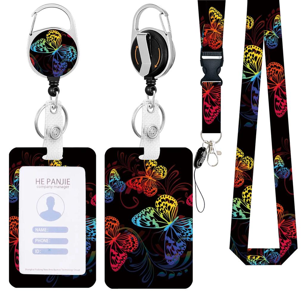 Work Office Badge Holder Fashionable Badge Holder Retractable Reel Stylish Id Card Protector for Work School Professionals Badge