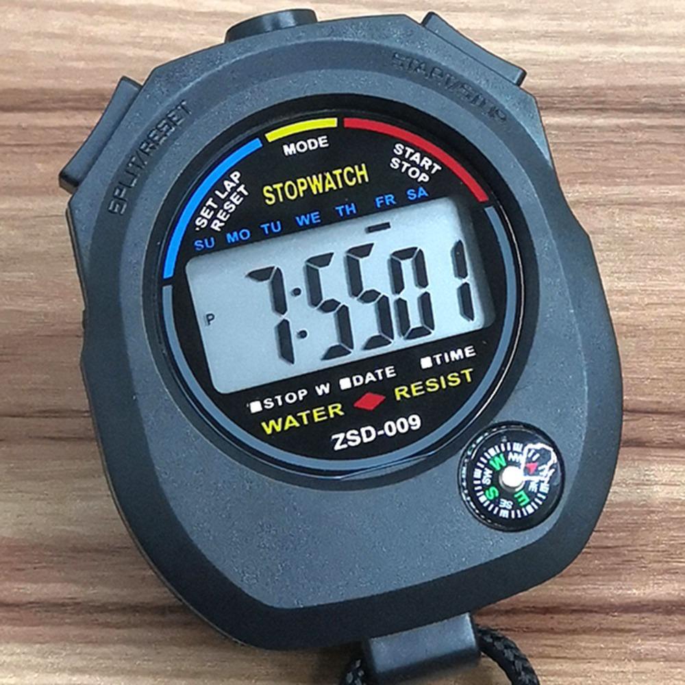 Professional Digital Stopwatch Handheld with Wristband Training Timer Accurate 24H Clock Watch