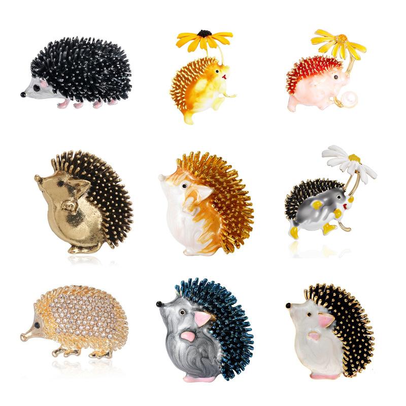 Enamel hedgehog brooch, fashionable clothing accessory, brooch, decoration, fixation, anti glare accessory