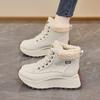 Fleece high-top women's shoes 2025 autumn and winter new warm two-cotton leather surface waterproof sports casual platform daddy shoes for women