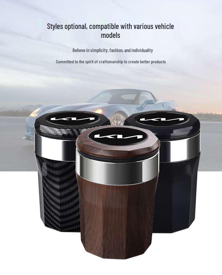 Kia EV5/K5 2025 High Flame Retardant Car Ashtray with Lid and Light