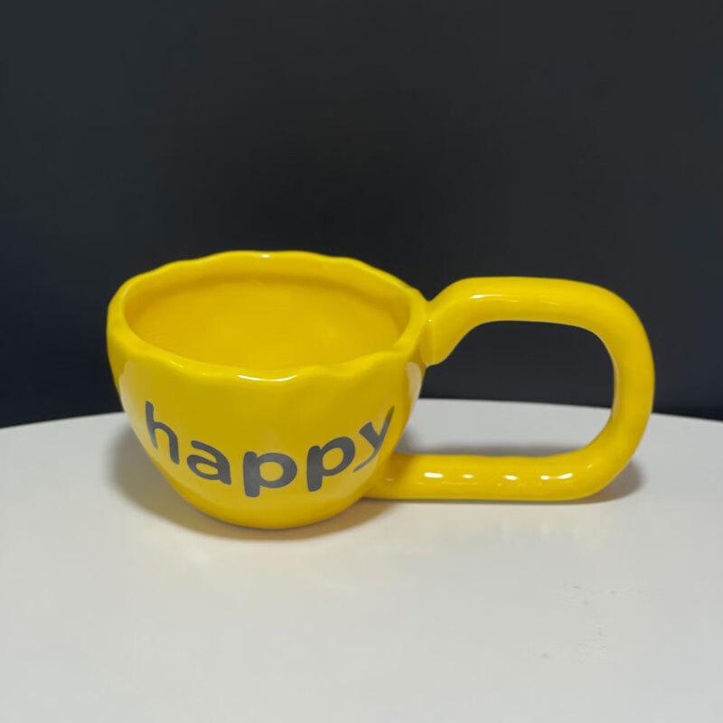 Hand-Pinched Irregular Ceramic Letter Coffee Mug