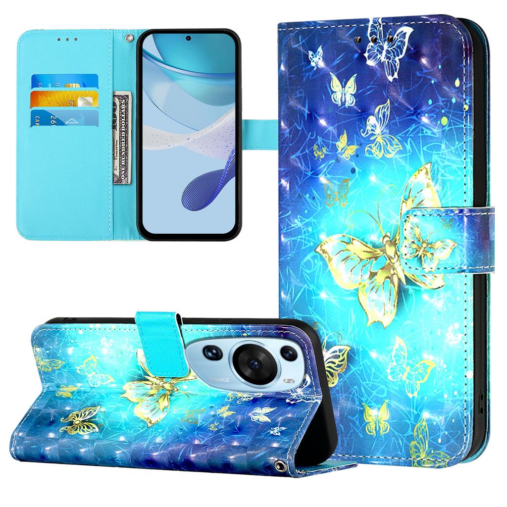 Butterfly Painting Leather Flip Wallet Phone Case for Huawei P60 P50 P40 Pro P30 P20 Lite P20 Mate 70 60 Pro Pura 70 Cover