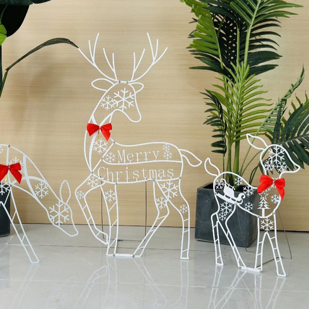 Glowing Christmas Reindeer Festive Reindeer Yard Art Outdoor Christmas Reindeer Family Decoration Set for Holiday for Indoor