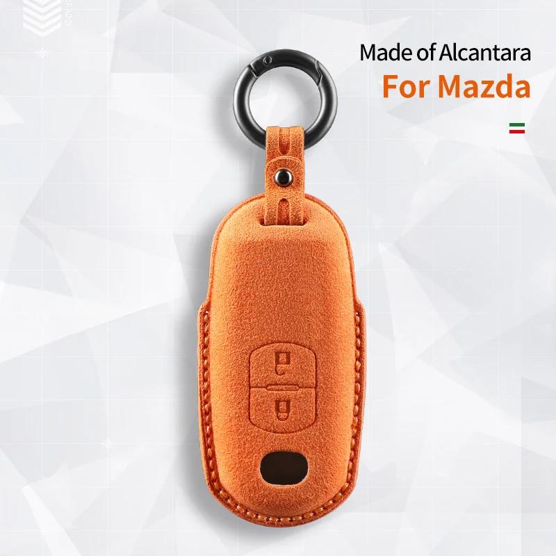 Interior Mouldings Alcantara Car Key Smart Remote Case Cover Shell For Mazda 2 3 6 Cx3 Cx5 Cx7 Cx9 Mx5 2 Buttons Keychain Access