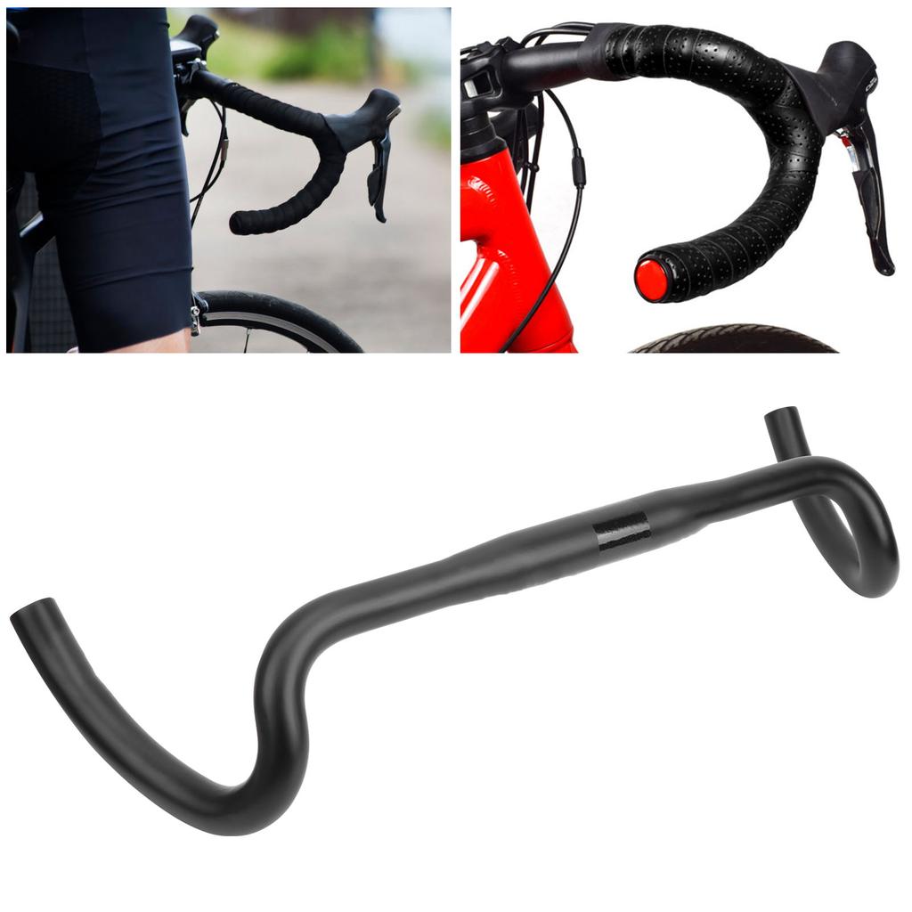 420mm 16.5in Road Bicycle Handlebar Carbon Fiber High Strength 30 degrees Bent Drop Bar for Bike Cycling