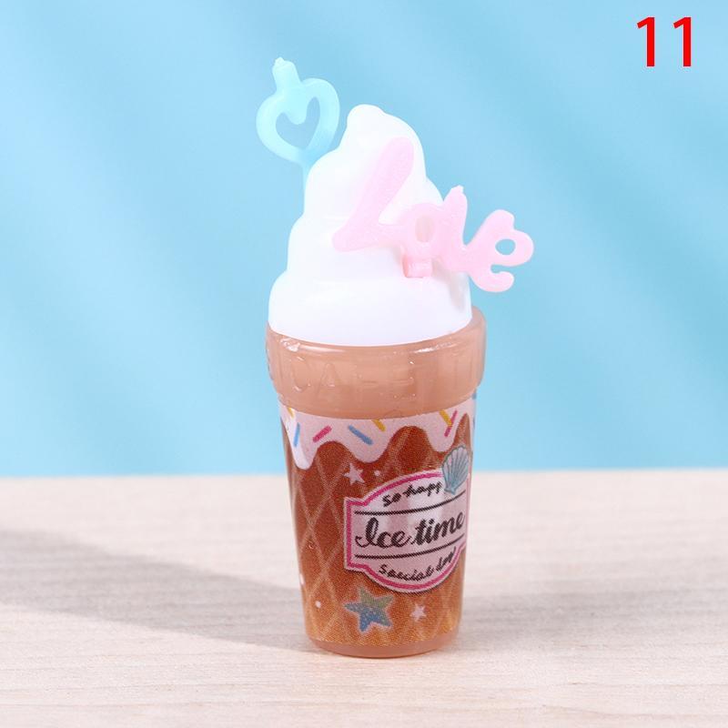 Mini Milkshake Ice Cream Lemon Milk Fruit Tea Water Cup Strawberry Banana Miniatures Dollhouse Accessories Cups Kitchen Toys