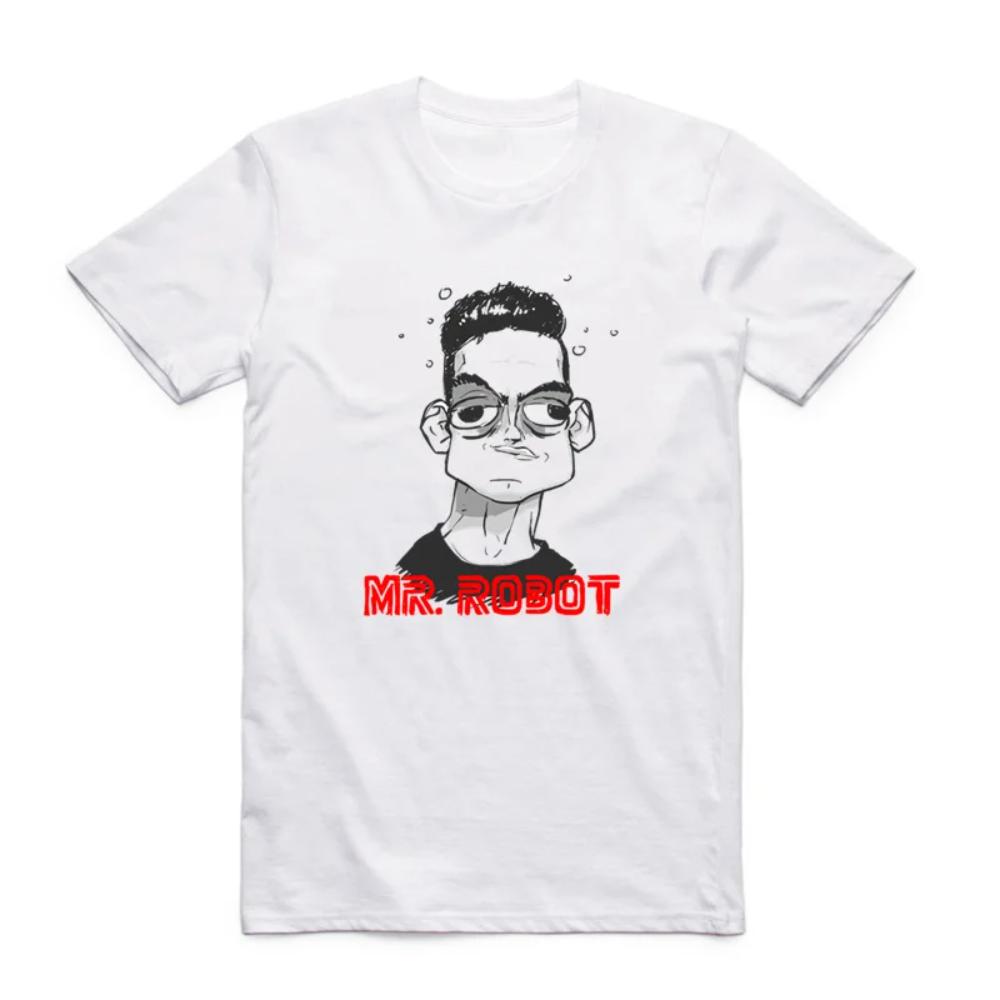 Asian Size Men Women Printing TV Show Robot T-shirt Summer Casual O-Neck Short Sleeves Mr Robot Fsociety Mask T-shirt HCP4091