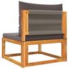 6 Piece Garden Sofa Set with Cushions Acacia Wood & Rope