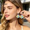 Colorful Alphabet Drop Earrings 1 Pair Acrylic Letter Dangle for Women, Glitter Funny First Trendy Day of School Earring, Teacher Appreciation