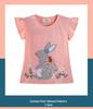 2026 Summer Girls' Cotton Cartoon Print T-shirt - Breathable, Casual Trendy Top for Kids