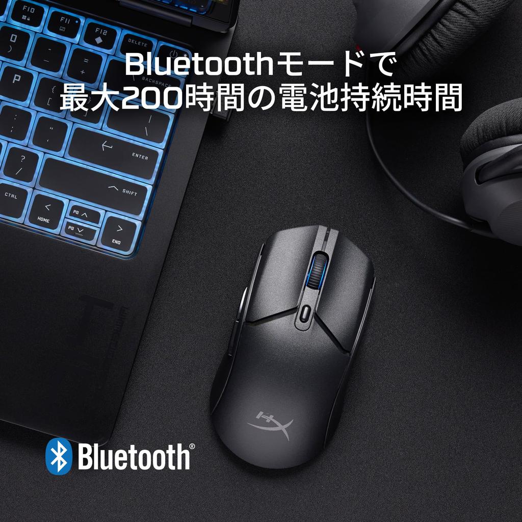 HyperX Pulsefire Haste 2 Core Wireless Gaming Mouse for PC, Lightweight 71g, 100-Hour Battery Life, Dual Wireless (2.4GHz  Bluetooth), HyperX Sensor,